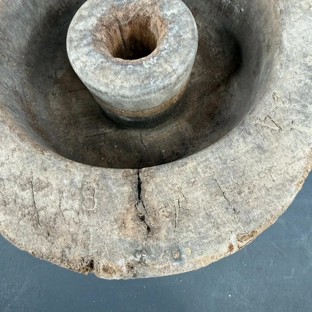Antique Primitive Millinery Wood Hat Block Mold Form Hatter Tool‎ 4 1/4 7 1/8